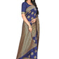 Rajwada Navy Blue Silk Blend Embellished Saree For Women