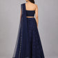 Navy Blue Net Embroidered Lehenga