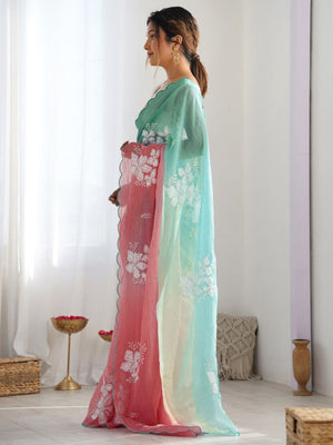 Rajwada Multicolor Silk Blend Embellished Saree For Women