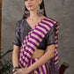 Rajwada Purple And Cream Silk Blend Printed Elegant Saree For Women