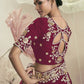 Rajwada Dark Pink Organza Embellished Elegant Saree For Women