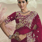 Rajwada Dark Pink Organza Embellished Elegant Saree For Women