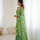 Rajwada Green Georgette Printed Saree For Women