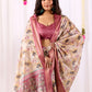 Rajwada Pink Silk Blend Printed Saree For Women