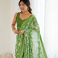 Rajwada Green Georgette Printed Saree For Women