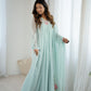 Rajwada Sky Blue Georgette Embroidered Stitched Kurta Set For Women