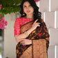 Rajwada Black Silk Blend Woven Saree For Women