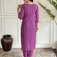 Rajwada Purple Viscose chanderi Embroidered Stitched Kurta Set For Women