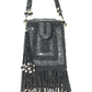 Rajwada Black Suede Embellished Clutch For Women