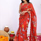 Rajwada Red Silk Blend Printed Saree For Women
