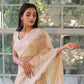 Rajwada Ivory Georgette Embroidered Solid Saree For Women