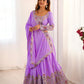 Rajwada Lavender Silk Blend Embroidered Semi-Stitched lehenga For Women