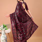 Rajwada Wine Georgette Embroidered Elegant Saree For Women