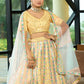 Rajwada Yellow Dola Silk Embellished Semi-Stitched Lehenga For Women