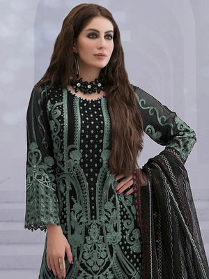 Rajwada Green Georgette Embroidered Semi-Sitched Kurta Set For Women