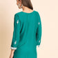 Rajwada Sea Green Rayon Embroidered Kurti For Women