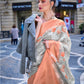 Rajwada Off White Poly Brasso Woven Saree With Unstitched Blouse For Women