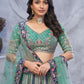 Rajwada Green Organza Embellished Semi-Stitched Lehenga With Unstitched Blouse For Women