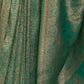 Rajwada Green Silk Blend Woven Saree With Unstitched Blouse For Women