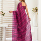 Rajwada Magenta Cotton Linen Zari Work Saree For Women