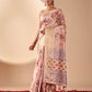 Rajwada Pink Silk Blend Printed Saree For Women