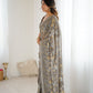 Rajwada Grey Georgette Printed Saree For Women