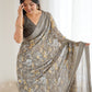 Rajwada Grey Georgette Printed Saree For Women