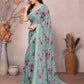 Rajwada Mint Green Georgette Printed Saree For Women