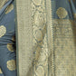 Rajwada Grey Silk Blend Embellished Saree For Women