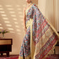 Rajwada Cream Silk Blend Printed Saree For Women