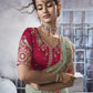 Rajwada Light Green Georgette Crush Embellished Elegant Saree For Women
