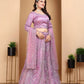 Rajwada Lavender Net Embellished Semi-Stitched lehenga For Women