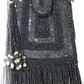 Rajwada Black Suede Embellished Clutch For Women
