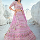 Rajwada Light Pink Georgette Embellished Semi-Stitched lehenga For Women