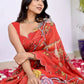 Rajwada Red Silk Blend Printed Saree For Women