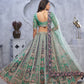 Rajwada Green Organza Embellished Semi-Stitched Lehenga With Unstitched Blouse For Women