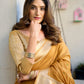 Rajwada Mustard Cotton Blend Solid Saree For Women