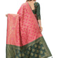 Rajwada Pastel Pink Silk Blend Embellished Saree For Women