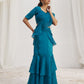 Rajwada Blue Organza Solid Ready To Wear Saree With Stitched Blouse For Women
