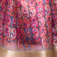 Rajwada Red Satin Printed Saree With Unstitched Blouse For Women