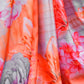 Rajwada Orange Silk Blend Printed Saree With Unstitched Blouse For Women