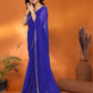 Rajwada Dark Blue Georgette Printed Saree For Women