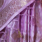 Rajwada Lilac Satin Woven Saree With Unstitched Blouse For Women