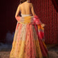 Rajwada Multicolor Organza Embroidered Semi-Stitched Lehenga For Women