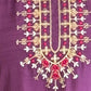 Rajwada Purple Viscose chanderi Embroidered Stitched Kurta Set For Women