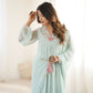 Rajwada Sky Blue Georgette Embroidered Stitched Kurta Set For Women