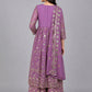 Lavender Silk Blend Embellished Kurta Set