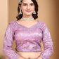 Rajwada Lavender Net Embellished Semi-Stitched lehenga For Women