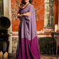 Rajwada Lavender Cotton Blend Plain Saree For Women