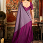Rajwada Lavender Cotton Blend Plain Saree For Women